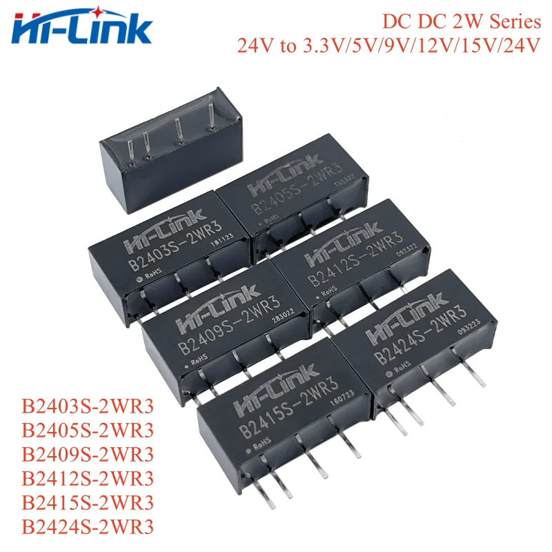 2pcs/lot Hi-Link B2403S-2WR3 B2405S B2409S B2412S B2415S B2424S 2W DC DC Converter Original Power Module Isolated 606mA/400mA