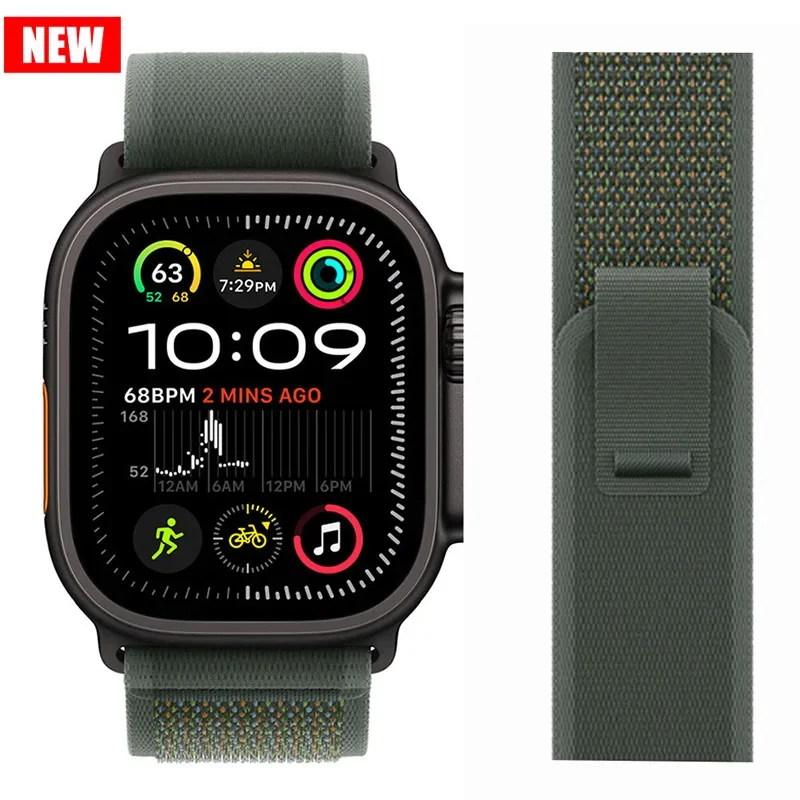 Trail Loop für Apple Watch Ultra 2 Band 49 mm 44 mm 40 mm 45 mm 41 mm 42 mm 38 Correa Armband iWatch Serie 7 6 SE 8 9 10 46 mm Riemen
