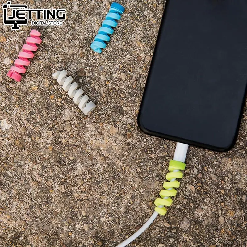 10/6/1pcs Cable Protector Bobbin Winder Data Line Case Rope Protection Spring Twine For Phone USB Earphone Cover