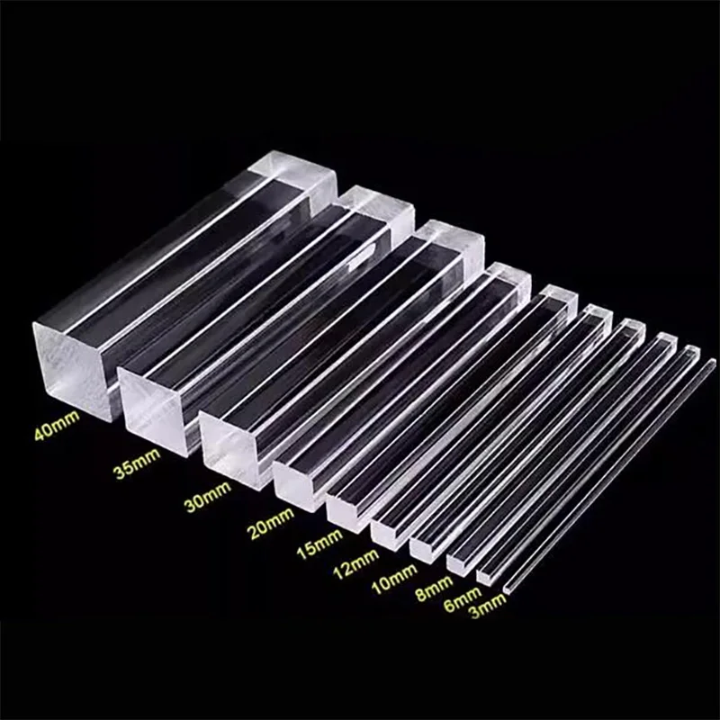 Square Clear Acrylic Rod Solid Bar PMMA