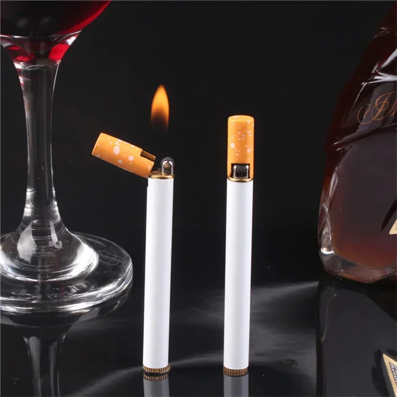 Creative Cigarette Lighters Mini Torch Butane Jet Gas Lighter Portable Flame Lighter Men Smoking Accessories for Friends Gift