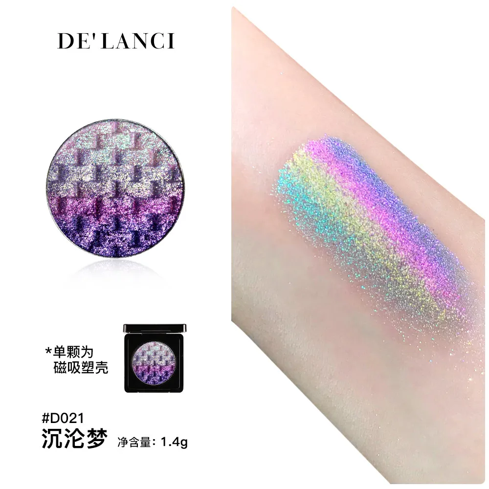 DE'LANCI Gradient Rainbow 6 Colors Eyeshadow Palette Custom Refillable Makeup Matte Shimmer Colorful DIY Eye Shadow Cosmetics