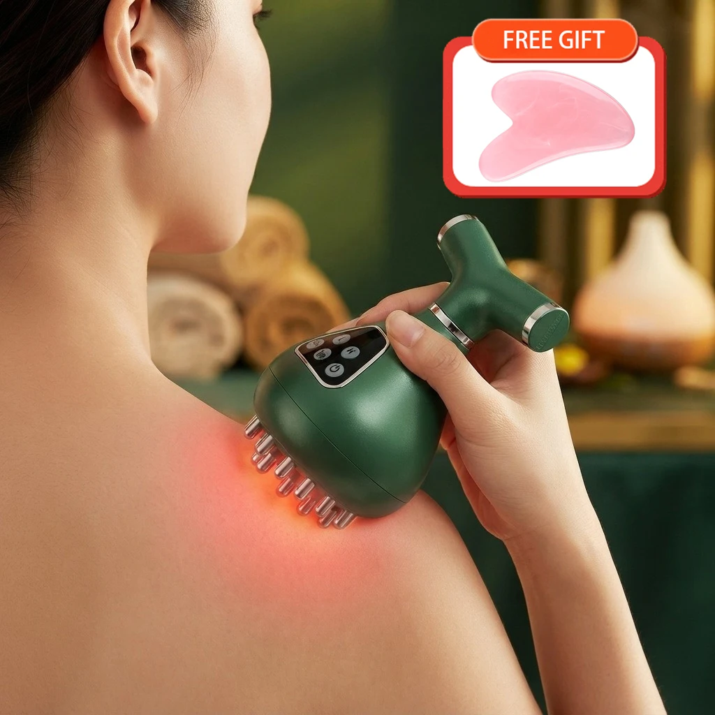 9 Levels Electric Gua Sha Device & Cupping Apparatus Meridian Household 21 Heads Electric Instrument Massager Brush Rechargeable