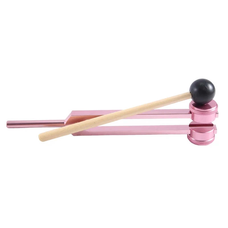 AA94-1 Piece Chakra Tuning Fork Set 10 Soul Weighted Tuning Forks Set Pink 128Hz Tuning Forks Chakra Set