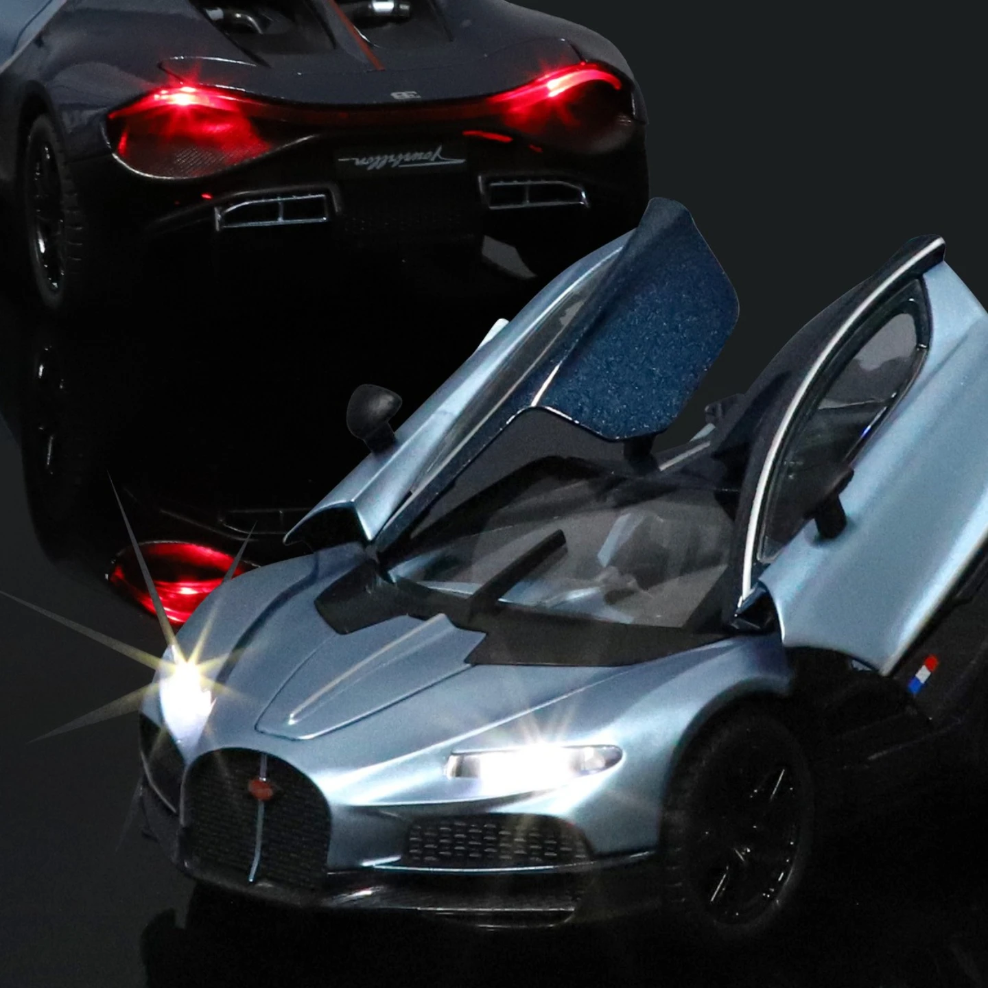 Supercar Tourbillon 1:24, haute Simulation, son et lumière, modèle de voiture en alliage, voiture moulée sous pression, jouet pour enfants, cadeau