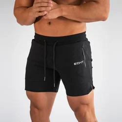 Men's Zip Pocket Sweatpants Fitness Gyms Shorts Men Summer Running Short Pants Male Jogger Mesh Workout Beach Sports Short Pants