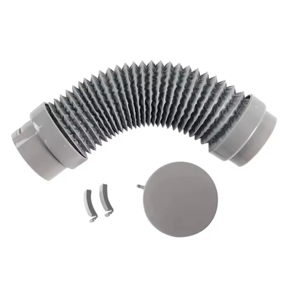 Manguera de conexión de conducto de ventilación de aire de repuesto, conector de manguera de ventilación suave telescópico con tapa, tubo de escape para sistema de aire fresco