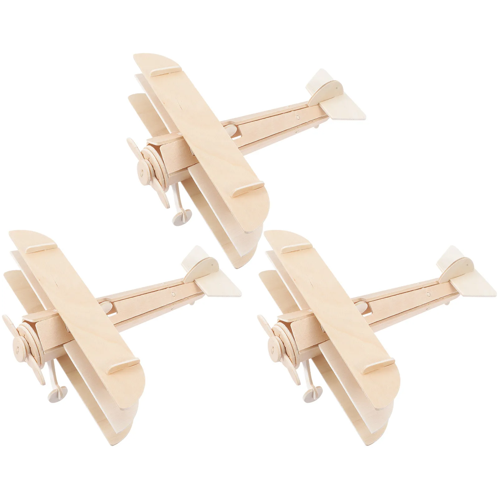 

3Pcs DIY Airplane Wood Kit Easy Assemble Paint Educational Kids Puzzle Decoration Birthday Gift Model Airplane Kit