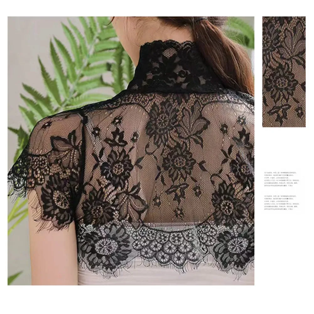 Removable Lace Fake Collar Blouse Detachable Fake Collar Chiffon Decorative Blouse Shawl False Collar Women Clothes Accessories