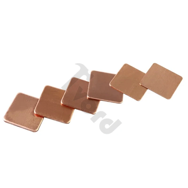 10Pcs  0.3mm-2mm Thickness Laptop Copper Sheet Plate Strip Shim Thermal Pad Heatsink Sheet For GPU CPU Chip RAM Cooling
