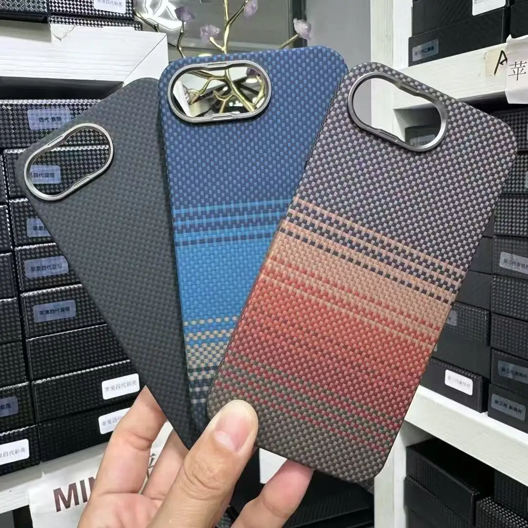 

Real Carbon Case For iPhone 16E Ultra-thin Aramid Fiber Magnetic Back Cover for Magsafe Case for iPhone 16E Magsafe Case