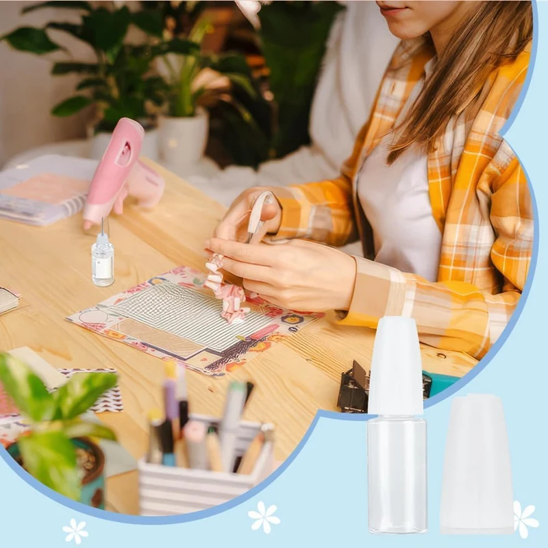 20 шт., бутылки с аппликатором с прецизионным наконечником, 10 мл/0,34 унции, дозирующая игольная бутылка, пустая бутылка для клея из ПЭТ со стальной иглой, простая в использовании