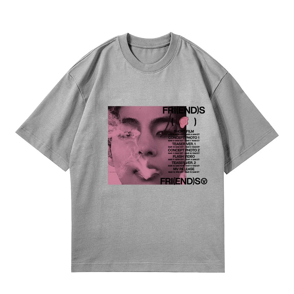 Tops Women's KPOP V FRI(END)S Graphic T-shirt Summer Men's Women's Harajuku Casual O-neck Short Sleeve Clothing