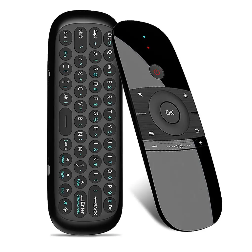 Rechargeable Mouse with 57 Button Keys Remote Control ABS Small Receiver Motion Smooth Mini Keypad Smart TV Movie Theater