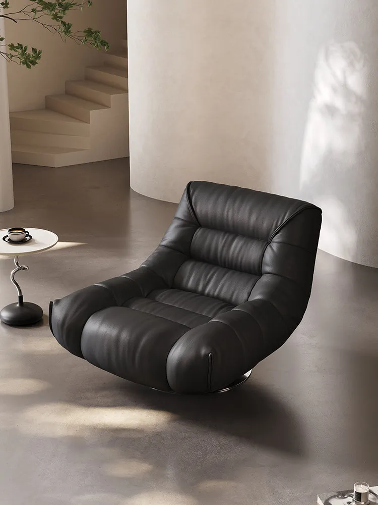 Single sofa leather single swivel chair sleepable reclining leisure chair