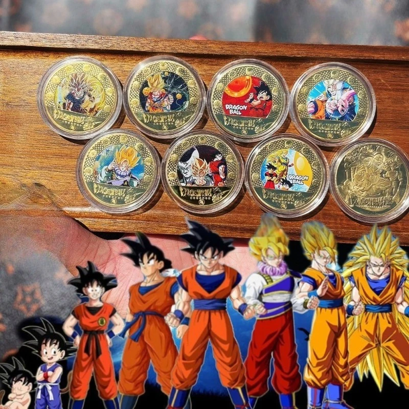 New Dragon Ball Son Goku Vegeta Frieza Maestro Muten Commemorative Coin Creative Personality Collectible Card Metal Coin Gift - view 2