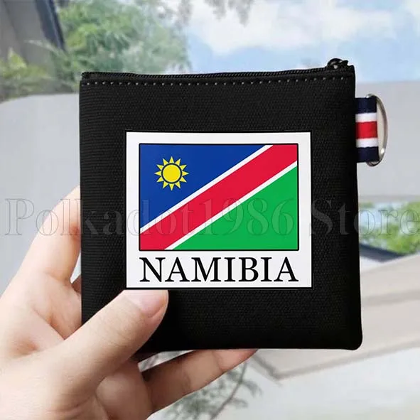 ناميبيا خريطة البلد العلم فتاة ناميبيا أفريقيا لطيف الهدايا قماش محفظة نسائية للعملات المعدنية حقيبة مفتاح أحمر الشفاه السفر تخزين حافظة للبطاقات حقيبة المحفظة