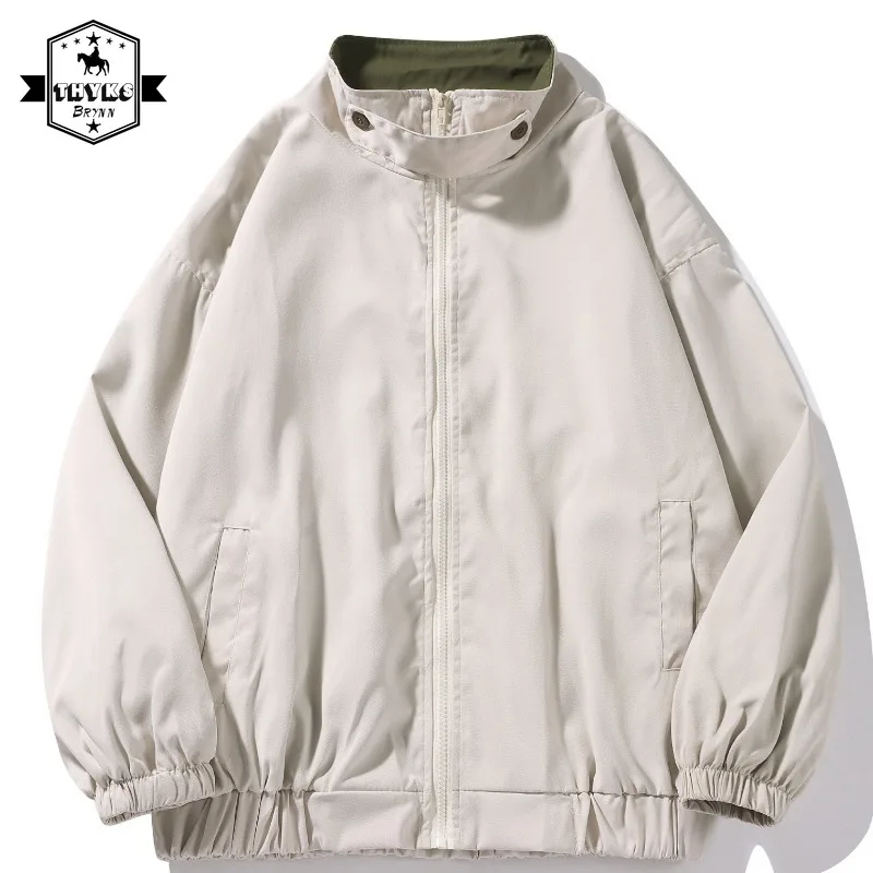 

Autumn Mens Bomber Jacket Hip Hop Windbreaker Casual Korean Fashion Stand Collar Outdoor Coat Military Jacket Overcoat Unisex