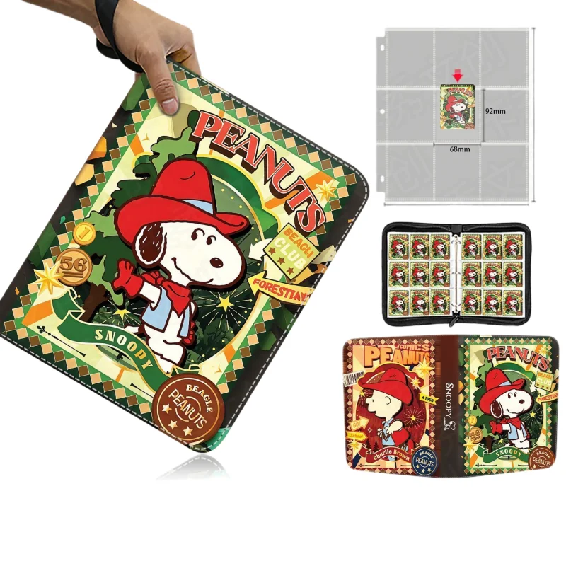 New Snoopy Binder Zipper Card Holder Game Card Collection Book Photo Album Animation Peripheral Fashion Toy Cartoon Luxury Gift