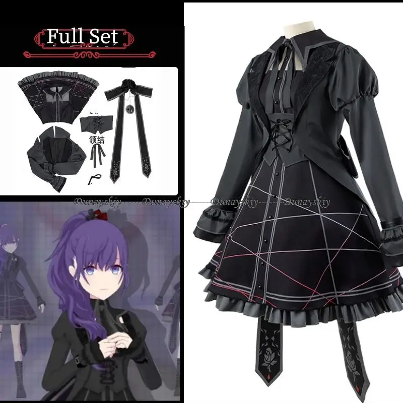 Projeto sekai colorido palco feminino cosplay trajes de halloween mulher conjuntos traje peruca asahina mafuyu adulto feminino anime menina