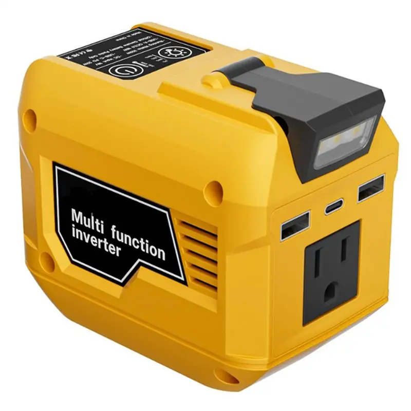 AB41-Power Inverter 250W DC 18V-21V Input/AC 110V Output PD20W+ QC3.0 For USB Type-C DC Port US-PLUG