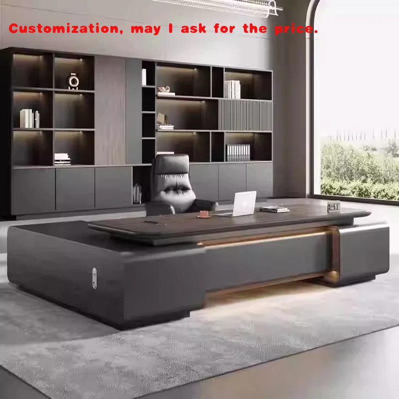 

custom.Modern MDF Computer Desk Large Luxury Wooden Furniture with Simple Design Table