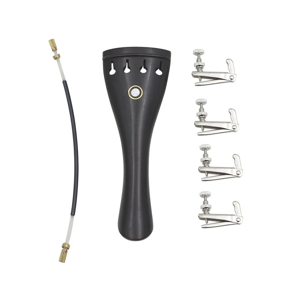 

Violin repair parts, ebony tuning board, nylon tail rope, 4 fine tuning violin replacement parts set