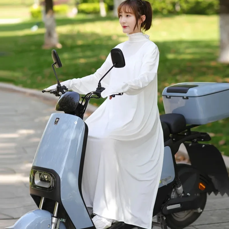 Spring Summer Female Riding Motorcycle With Covered Face Long Sunscreen Clothing Coat Women Loose Full Body Sunscreen Clothing