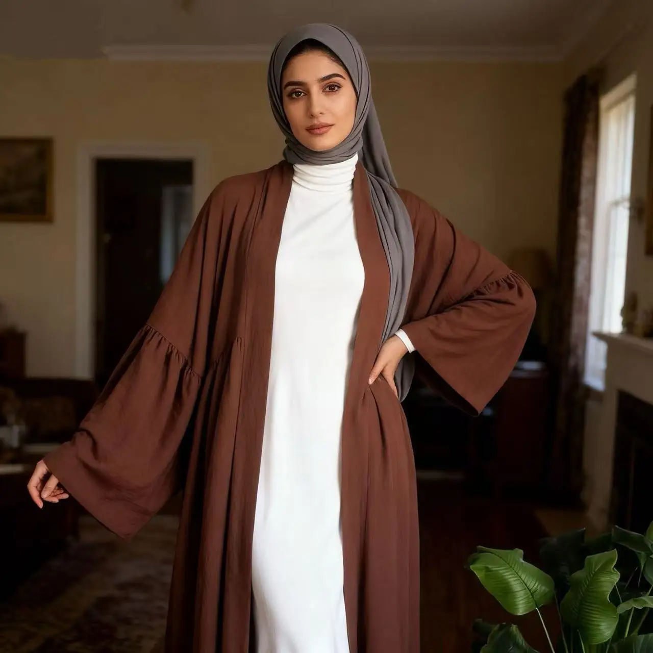 2026 femmes musulmanes Kimono Cardigan Robe Maxi dubaï ouvert Abaya turquie caftan Eid Islam vêtements Kebaya Caftan Femme Robe Ramadan