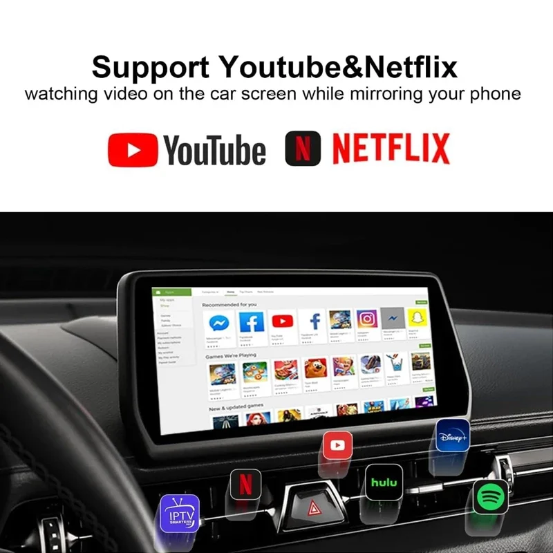 جديد 5 في 1 Android 14.0 CarPlay AI Box Wireless CarPlay Android Auto محول WIFI2.4 FOTA ترقية لجوجل يوتيوب Netflix #3