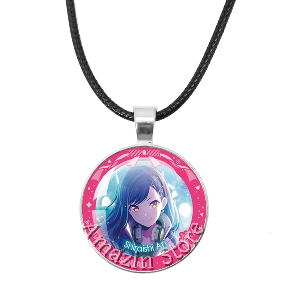 25mm Leather Rope Necklace MORE MORE JUMP! Vivid BAD SQUAD Wonderlands×Showtime Leo_need Music Themed Cartoon Handmade GlassGift