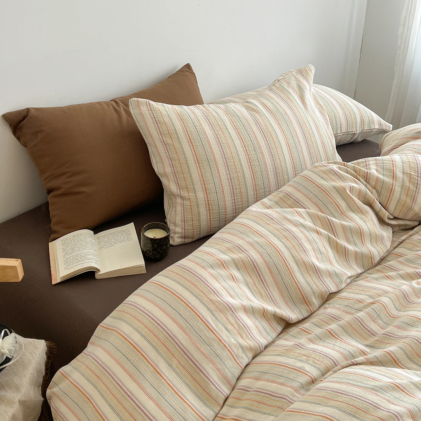 Niedliche Bettwäsche im koreanischen Stil für Mädchen Bettwäsche neue haut freundliche frische Flora gedruckt gewaschene Baumwolle Bett bezug Set – Detail 13