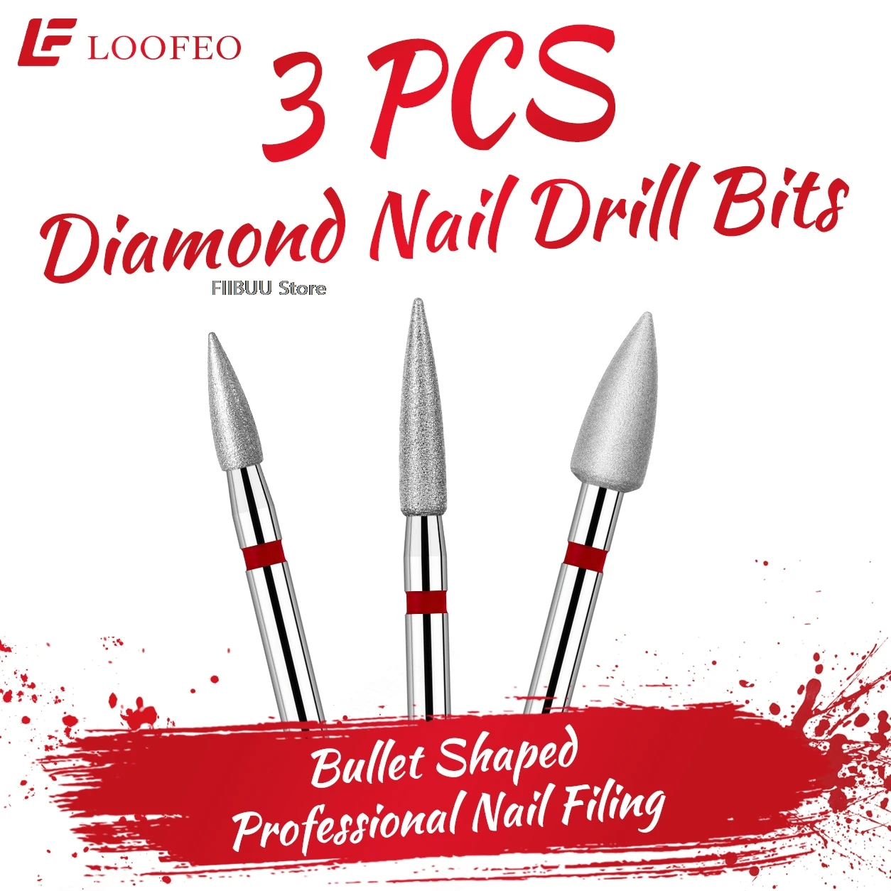 3pcs Diamond Nail Drill Bit Set Fine E-File Bits Milling Cutter for Manicure Pedicure Cuticle Burrs Cleaning Nail Prep Refining