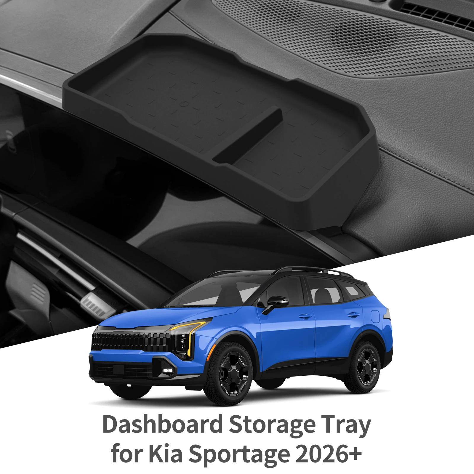 LUCKEASY für Kia Sportage 2023-2026 Mittelkonsolen-Bildschirm Hinterer Aufbewahrungsbox Auto-Innenausstattung Armaturenbrett-Aufbewahrungsfach – Detail 9