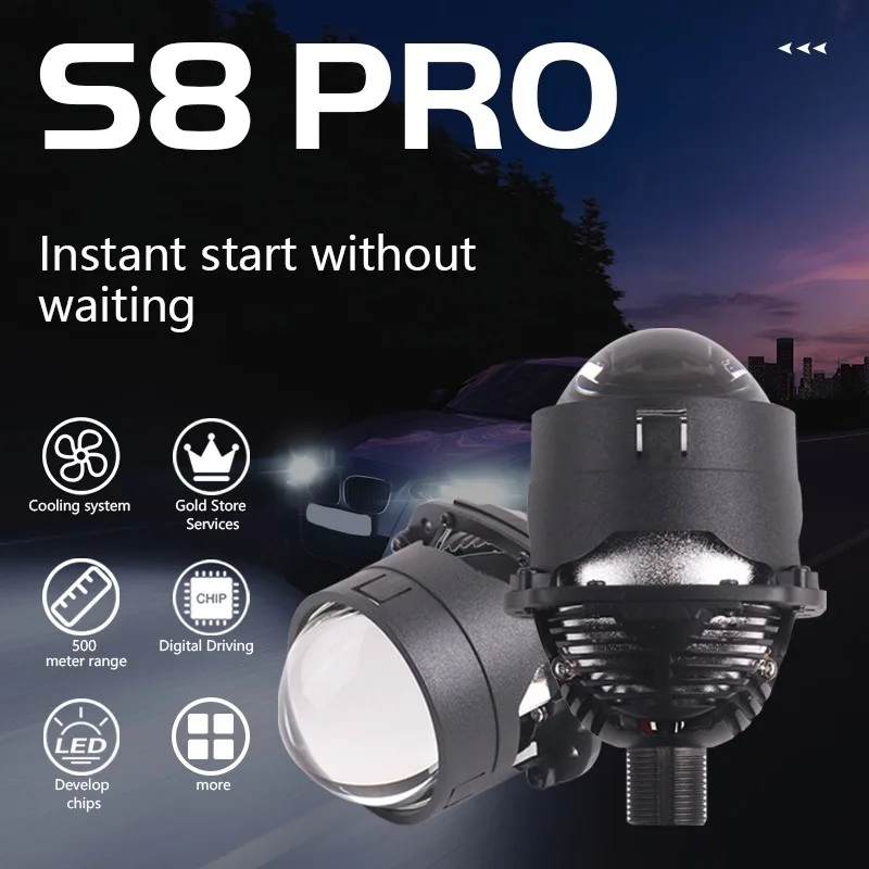 

Professional Grade 2.5 Inch BI LED Projector Lenses Headlight Retrofit with 62W Power for Car and Motorcycle Headlights