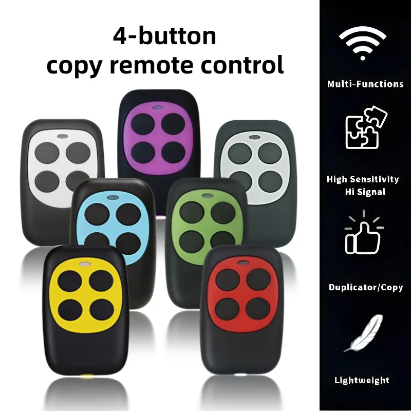 433Mhz Garage Door Remote Control Duplicator 4 Keys Code Grabber Clone Gate Key Fob Command Hand Transmitter