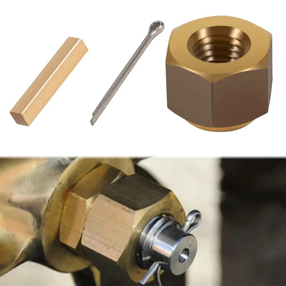 

5008 Prop Nut Kit Brass Boat Propeller Hardware Kit for1" & 1-1/8"Inboard Propeller Shaft Nut Kit for Inboard Ski Replace #5008