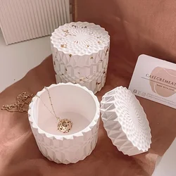 1set Silicone Mold Resin Storage Jar Jewelry Box with Lid, Round Container Jar Casting for Candle Holder DIY Resin Craft