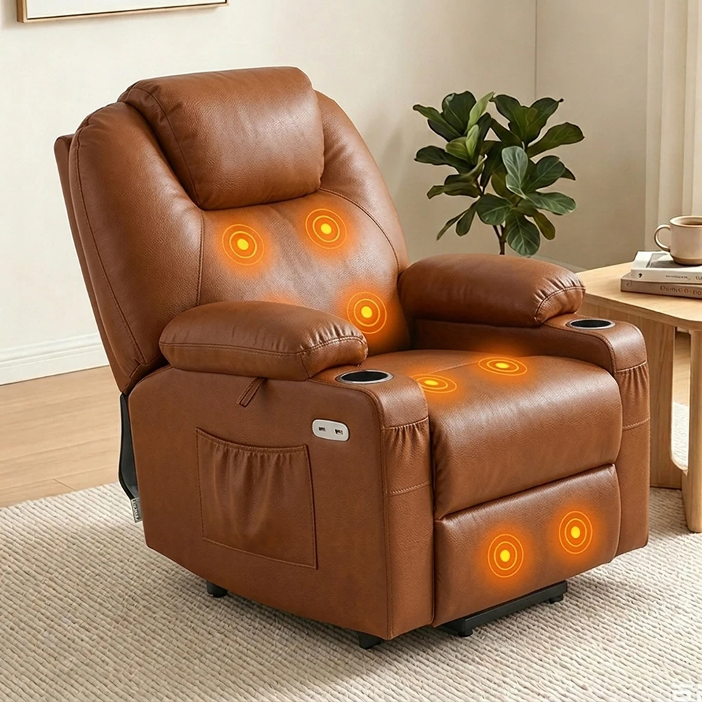 Dual Motor Smart Massage Power Lift Recliner 300lbs Capacity Professional Electric Leather Sofa E-com Optimized Packaging