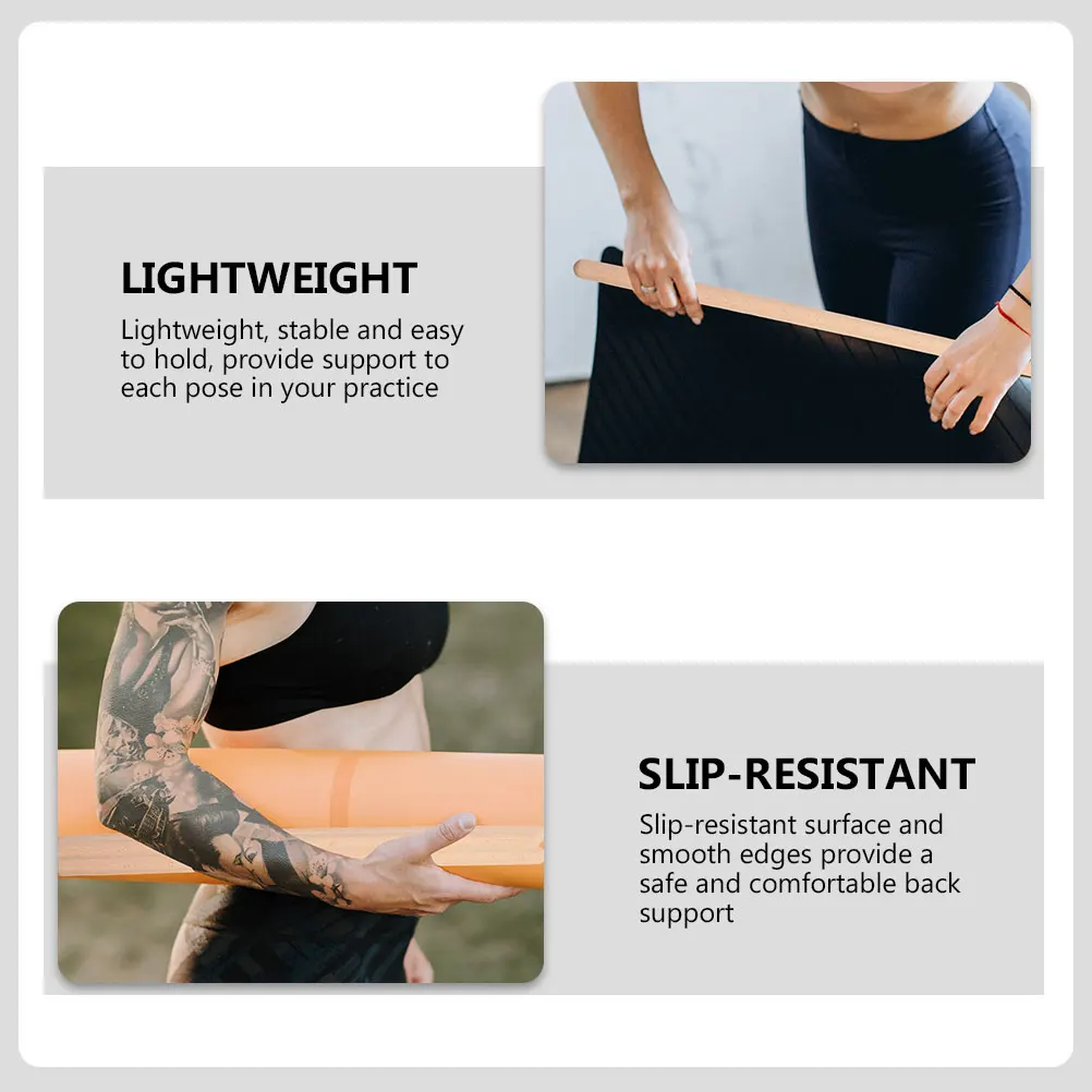 

2pcs Wooden Training Stick High-Density Yoga Rod For Back Support Humpback Correction Fitness Exercise