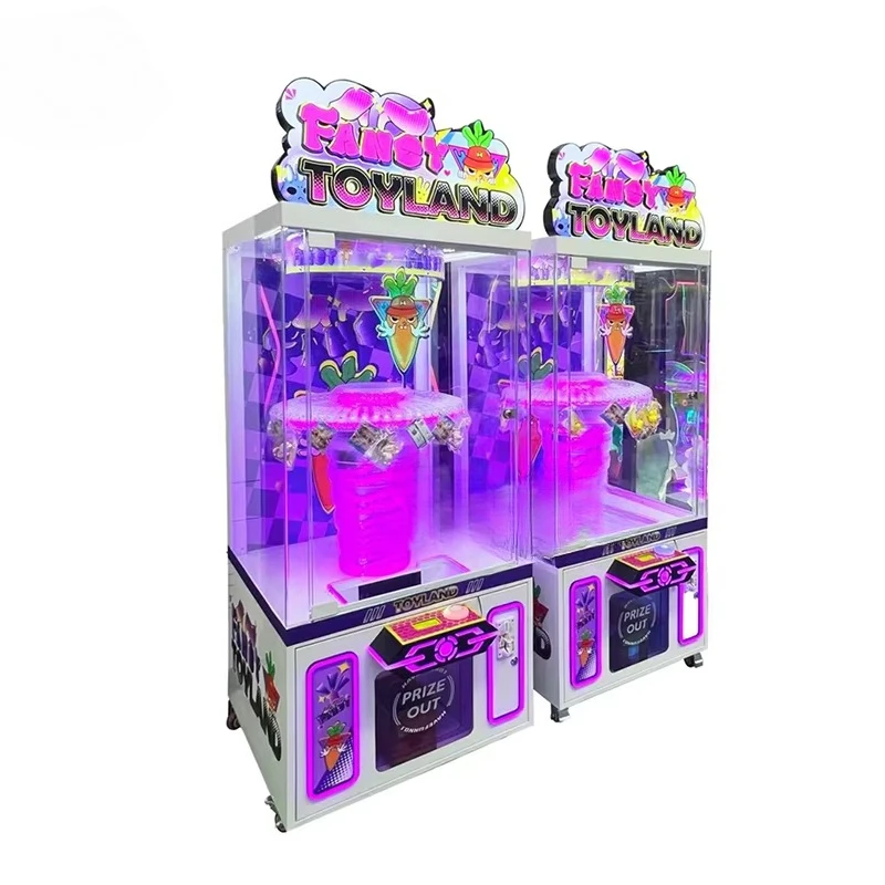 a forYuejin   Pink Lucky Claw Crane Machine Arcade Coin Prize Toy for Theme Parks Made of Metal and Plastic