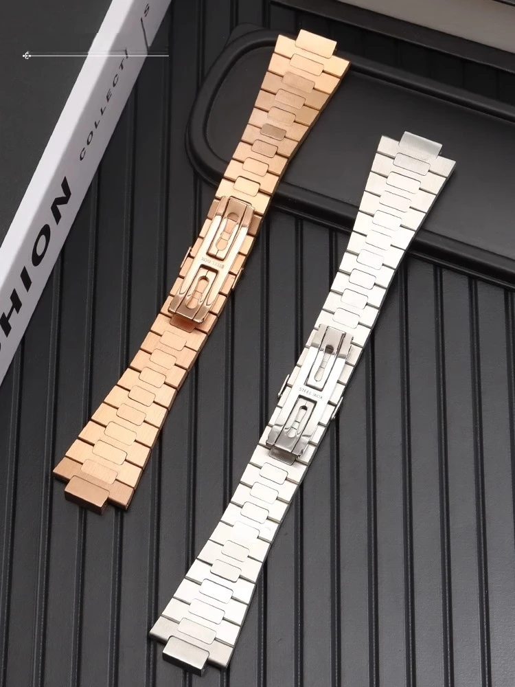 25x13 مللي متر محدب الفم حزام الساعات سلسلة ل باتيك فيليب نوتيلوس الصلب حزام 5711 5126 الفولاذ المقاوم للصدأ سوار PP حزام معدني