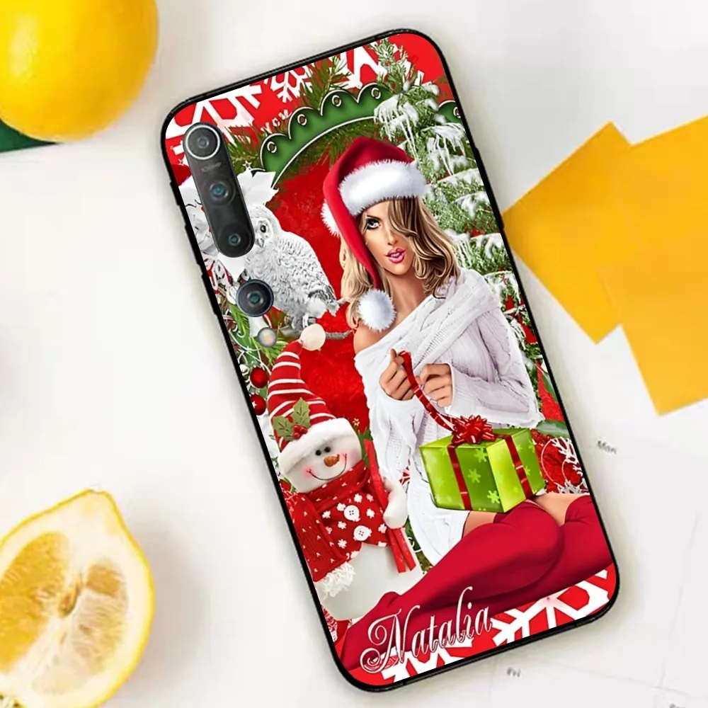 Coque de téléphone joyeux hiver Noël Fashion Girl, Xiaomi Mi, 5X, 8, 9, 10, 11, 12 Lite Pro, 10T, PocoX3Pro, PocoM3, Note 10 Pro Lite