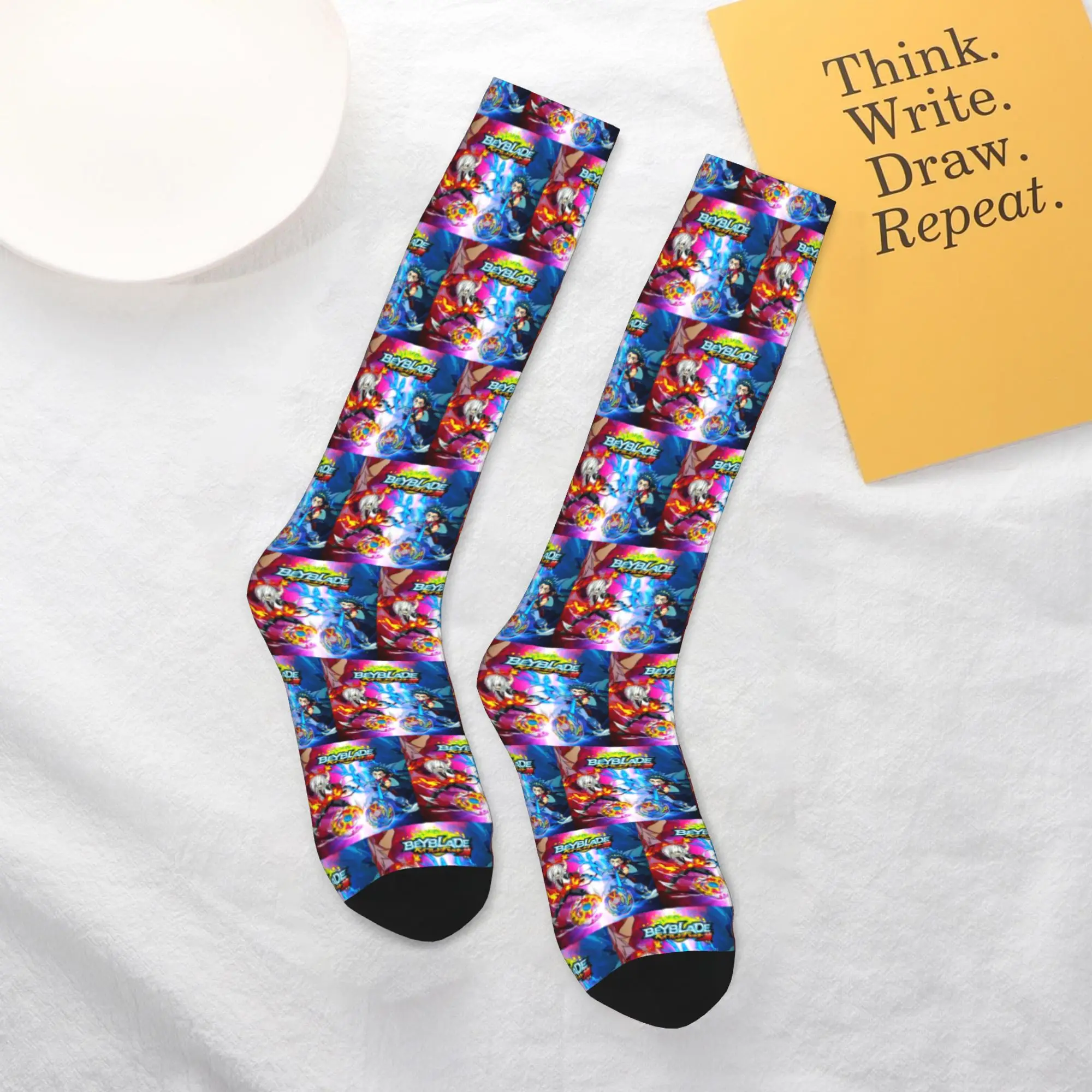 All Seasons Crew Stockings Beyblade Burst Evolution Socks Harajuku Casual Hip Hop Long Socks Accessories for Men Women Gifts