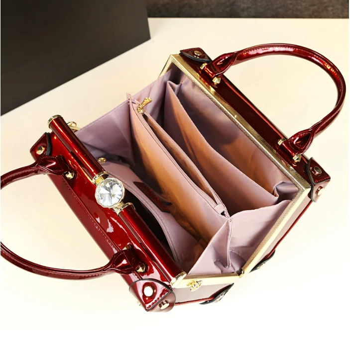 2023 New Design Genuine Leather Women\'s Handbags Commuter Large Square Hard Box Shoulder Crossbody Bag Fashion Evening Bags