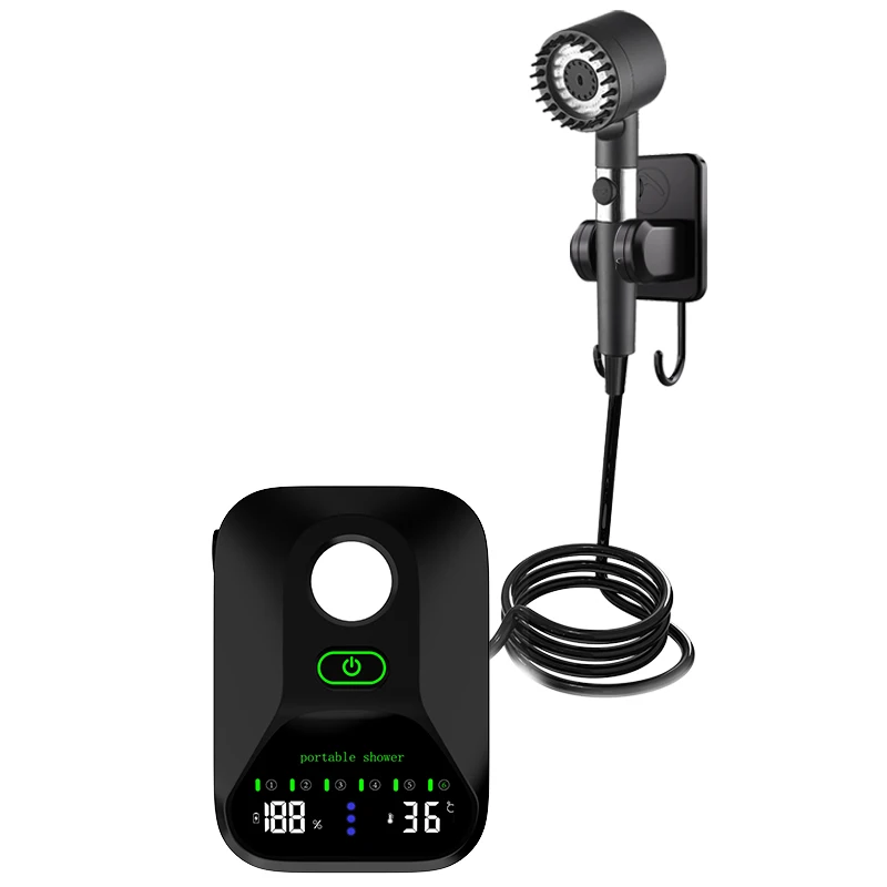 8000mAh Portable Outdoor Shower Pump, IPX8 Waterproof 5 Spray Modes Camping Shower Device
