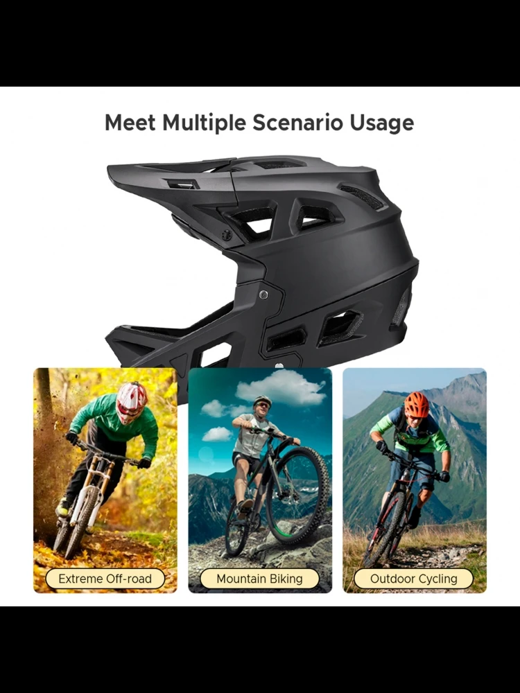 AliExpress Lixada Full Face Mountain Bike Helmet Adult Racing Downhill Road Bike Helmet for Men/Women Adult MTB Helmet w Visor Over 31Vents