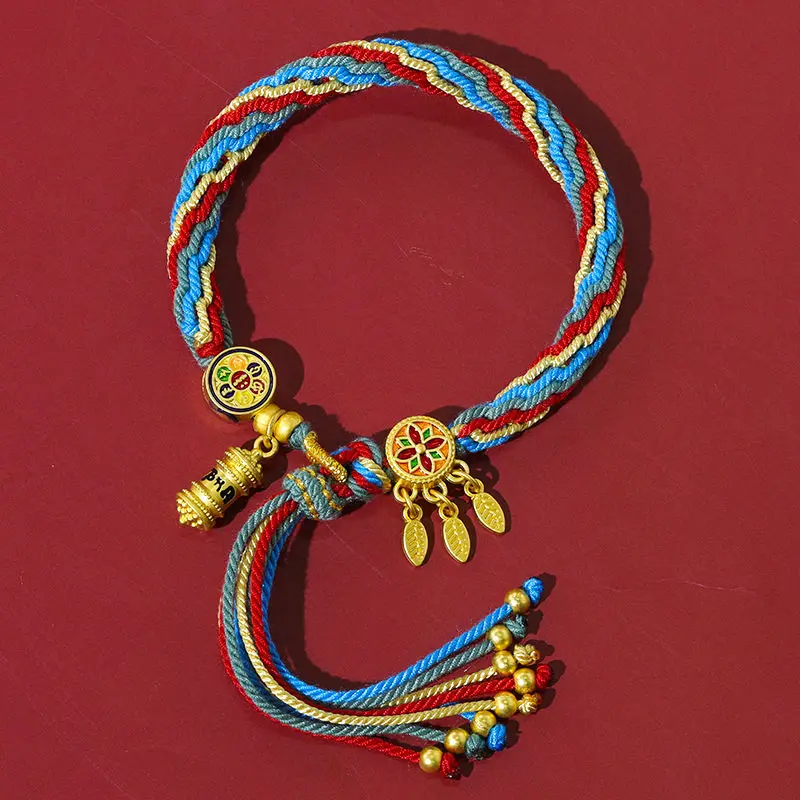 

CX Buddha Colorful Rope Reincarnation Bracelet National Style Lucky Bracelet Good Luck Red Rope