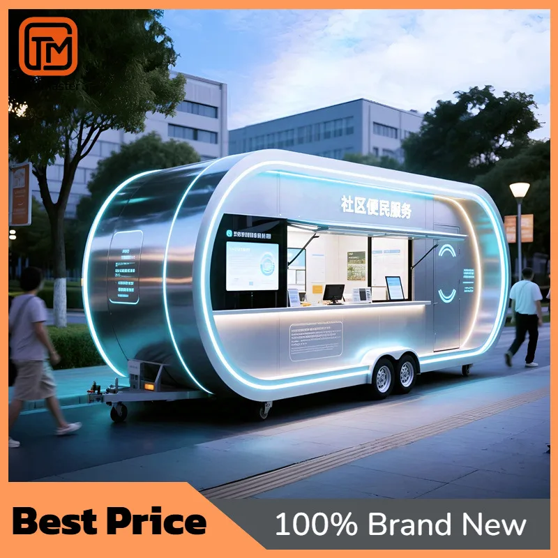 【New Design】Community Service Mobile Food Cart, Electric Stainless Steel Stall For Scenic Night Market Business