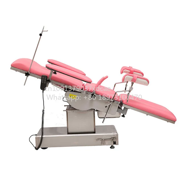 High Quality Custom Pink Steel Operating Table Electrohydraulic With Gynecological Side Expansion Electric Power Source
